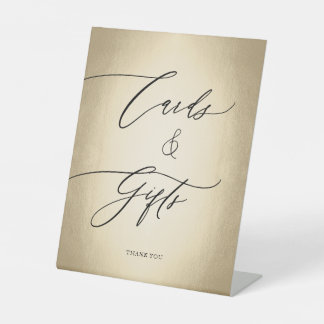 Calligrafie Gold Kaarten en cadeaubonnen Reclamebord Met Voetstuk