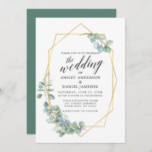 Calligrafie Gold Lijst Eucalyptus Greenery Wedding