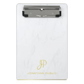 Calligrafie Gold Monogram Professional marmer Mini Klembord (Voorkant)