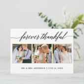 Calligrafie Gold Wedding 3 Foto voor altijd bedank Bedankkaart (Staand voorkant)