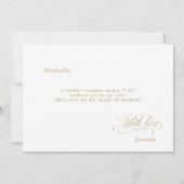 Calligrafie Gold Will You Be My Maid of Honor (Gou Kaart (Achterkant)