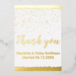 Calligrafie goud folie bruiloft bedankt je kaart