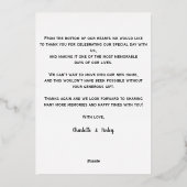 Calligrafie goud folie bruiloft bedankt je kaart (Achterkant)