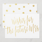 Calligrafie goud "Vereist voor de toekomst mevrouw Advieskaart (Voorkant / Achterkant)