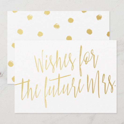 Calligrafie goud "Vereist voor de toekomst mevrouw Advieskaart (Voorkant / Achterkant)