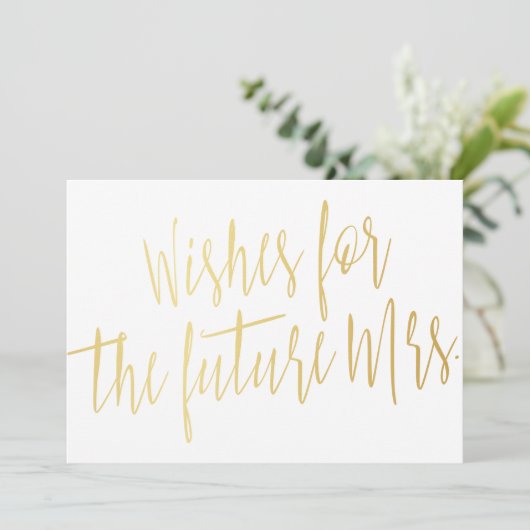 Calligrafie goud "Vereist voor de toekomst mevrouw Advieskaart (Staand voorkant)