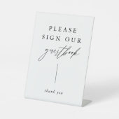 Calligrafie Graag onze gastenboek tekenen Reclamebord Met Voetstuk (Voorkant)