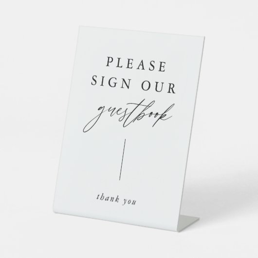 Calligrafie Graag onze gastenboek tekenen Reclamebord Met Voetstuk (Voorkant)