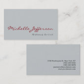 Calligrafie Gray Makeup Artist Visitekaartje (Voorkant / Achterkant)