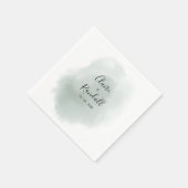 Calligrafie Green en White Wedding Napkins Servet (Hoek)