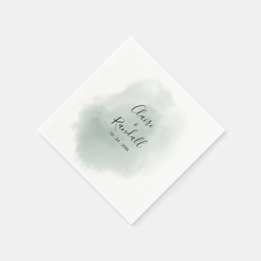 Calligrafie Green en White Wedding Napkins Servet (Hoek)