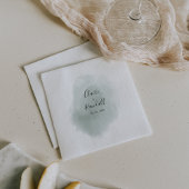 Calligrafie Green en White Wedding Napkins Servet