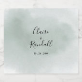 Calligrafie Green en White Wedding Sparkling Wijnetiket (Enkel label)