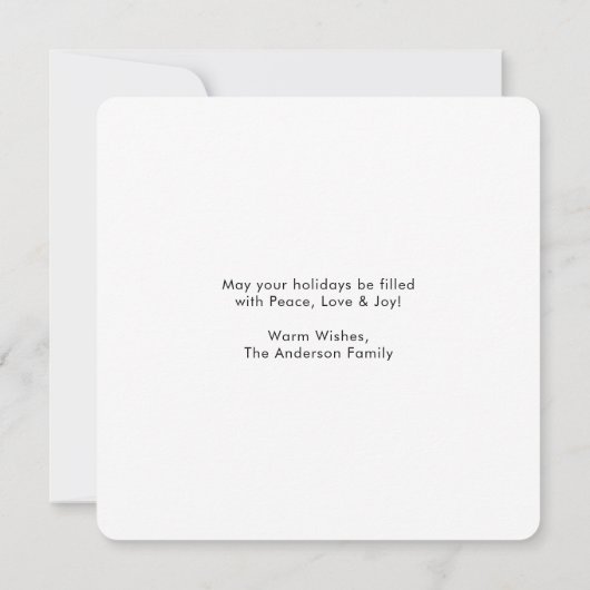 Calligrafie Green Ink Kerstfotominimalist Feestdagenkaart (Achterkant)