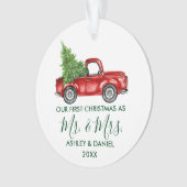 Calligrafie Green Mr. Mrs. Ornament (voorkant)