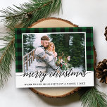 Calligrafie Green Pset Couple met kerstmis Briefkaart<br><div class="desc">Moderne kalligrafie met groen geplakt parapest met Briefkaart voor kerstmis</div>