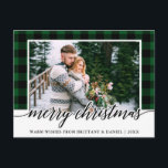 Calligrafie Green Pset Couple met kerstmis Briefkaart<br><div class="desc">Moderne kalligrafie met groen geplakt parapest met Briefkaart voor kerstmis</div>