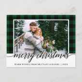 Calligrafie Green Pset Couple met kerstmis Briefkaart (Voorkant)