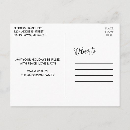 Calligrafie Green Wood Licht Instant Camera Foto Briefkaart (Achterkant)