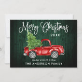 Calligrafie Green Wood Truck Feestdagenkaart (Voorkant)
