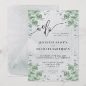 Calligrafie Greenery Eucalyptus Weddenschap Kaart (Voorkant / Achterkant)