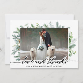 Calligrafie Greenery Pine Love Bedankt Weddenschap