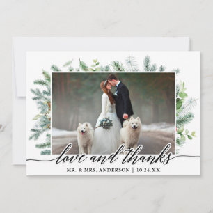 Calligrafie Greenery Pine Love Bedankt Weddenschap