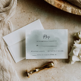 Calligrafie Groen en Wit RSVP Kaartje