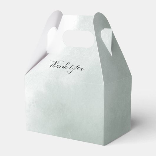 Calligrafie Groen en Wit-witbruiloft Bedankdoosjes (Achterkant)