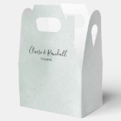 Calligrafie Groen en Wit-witbruiloft Bedankdoosjes (Geopend)