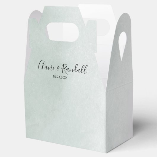 Calligrafie Groen en Wit-witbruiloft Bedankdoosjes (Geopend)