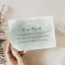 Calligrafie Groen Witte Bruiloft Recept Verzoek   Informatiekaartje