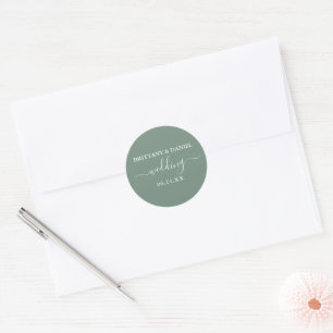 Calligrafie Groene bruiloft Envelope zegels