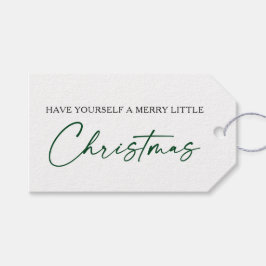 Calligrafie Groene Ink Pen Minimale Kerstmis Cadeaulabel