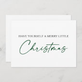 Calligrafie Groene Ink Pen Minimale Kerstmis Feestdagenkaart (Voorkant / Achterkant)