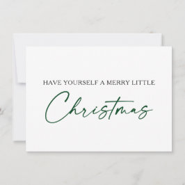 Calligrafie Groene Ink Pen Minimale Kerstmis Feestdagenkaart