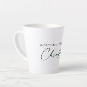 Calligrafie Groene Ink Pen Minimale Kerstmis Latte Mok (Linkerhoek)