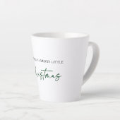 Calligrafie Groene Ink Pen Minimale Kerstmis Latte Mok (Rechterhoek)