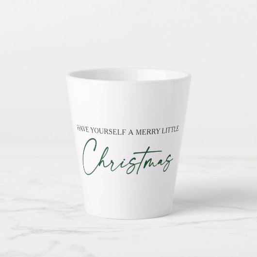 Calligrafie Groene Ink Pen Minimale Kerstmis Latte Mok (Voorkant)