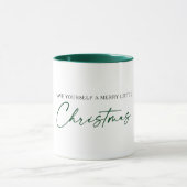Calligrafie Groene Ink Pen Minimale Kerstmis Mok (Midden)