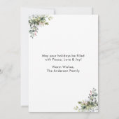 Calligrafie groene inkt 3 Foto Greenery Berries Feestdagenkaart (Achterkant)