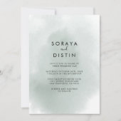 Calligrafie Groene Rug & Voorplechtige bruiloft Kaart (Voorkant)