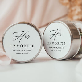 Calligrafie haar favoriete bruiloft ronde sticker