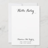 Calligrafie Hallo Baby Birth Announcement Kaart (Voorkant)