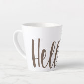Calligrafie hallo boho veren latte mok (Linkerhoek)
