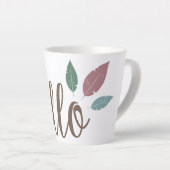 Calligrafie hallo boho veren latte mok (Rechterhoek)