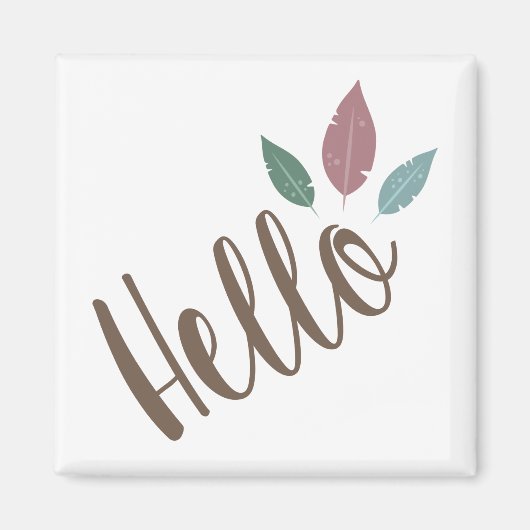 Calligrafie hallo boho veren magneet (Voorkant)