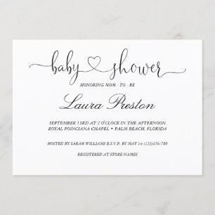 Calligrafie Handbrief Baby shower Uitnodiging