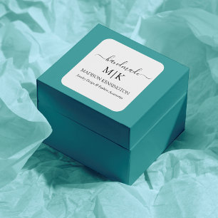 Calligrafie Handgemaakte Monogram of Logo Business Vierkante Sticker