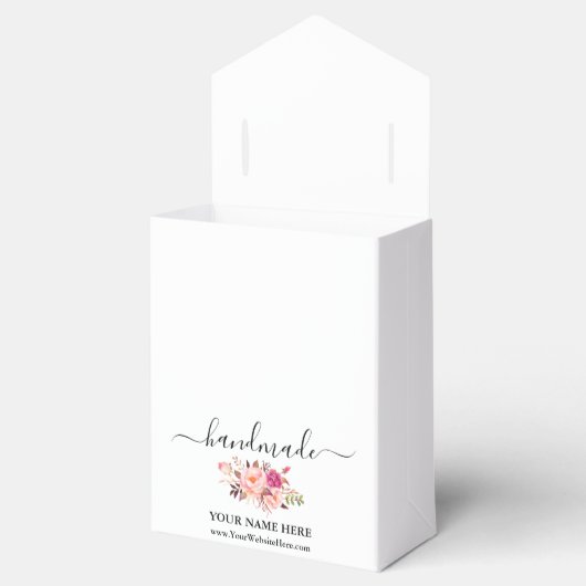 Calligrafie Handgemaakte Waterverf Floral roze Bow Bedankdoosjes (Geopend)